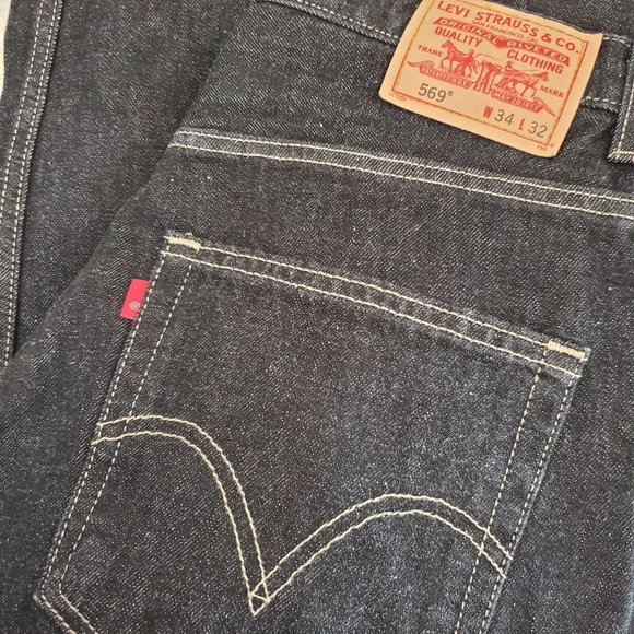 Levi's 569 Jeans Mens Loose Fit Slight Stretch Straight Leg Levi's 34 x 32 NWOT - Picture 6 of 13